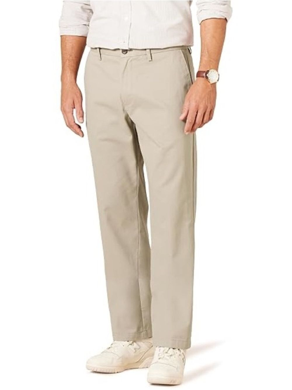 Amazon Men's Classic Straight Chino Pants in Light Khaki